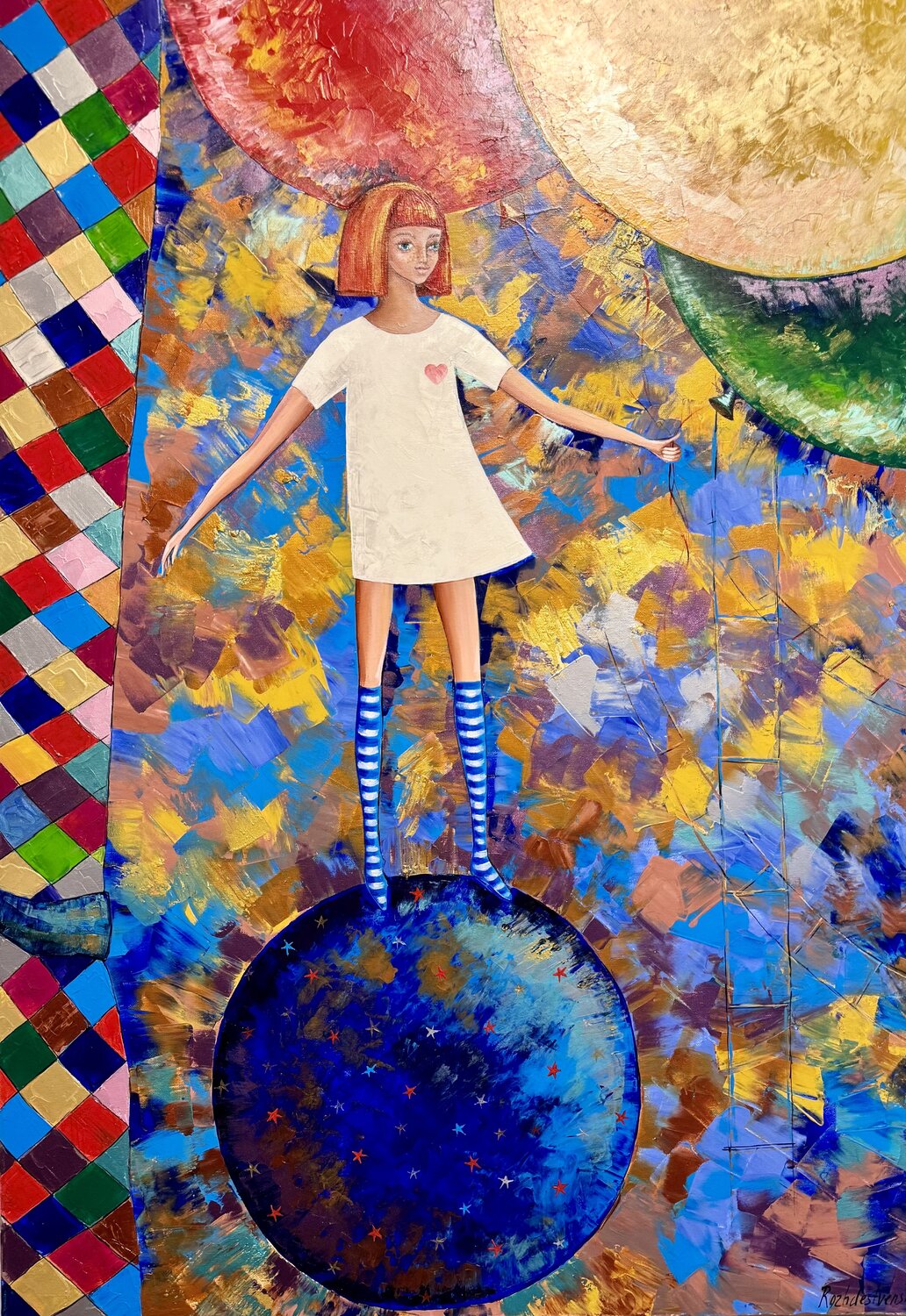 Alice in Wonderland Original Painting Contemporary Modern Art Nataliya Rozhdestvenskaya Original painting for sale