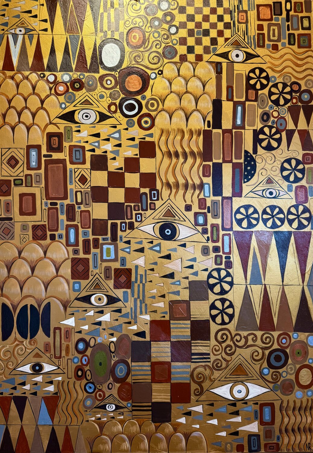 Klimt’s Unread Letters 100x70 inspired by Gustav Klimt Nataliya Rozhdestvenskaya Original painting for sale