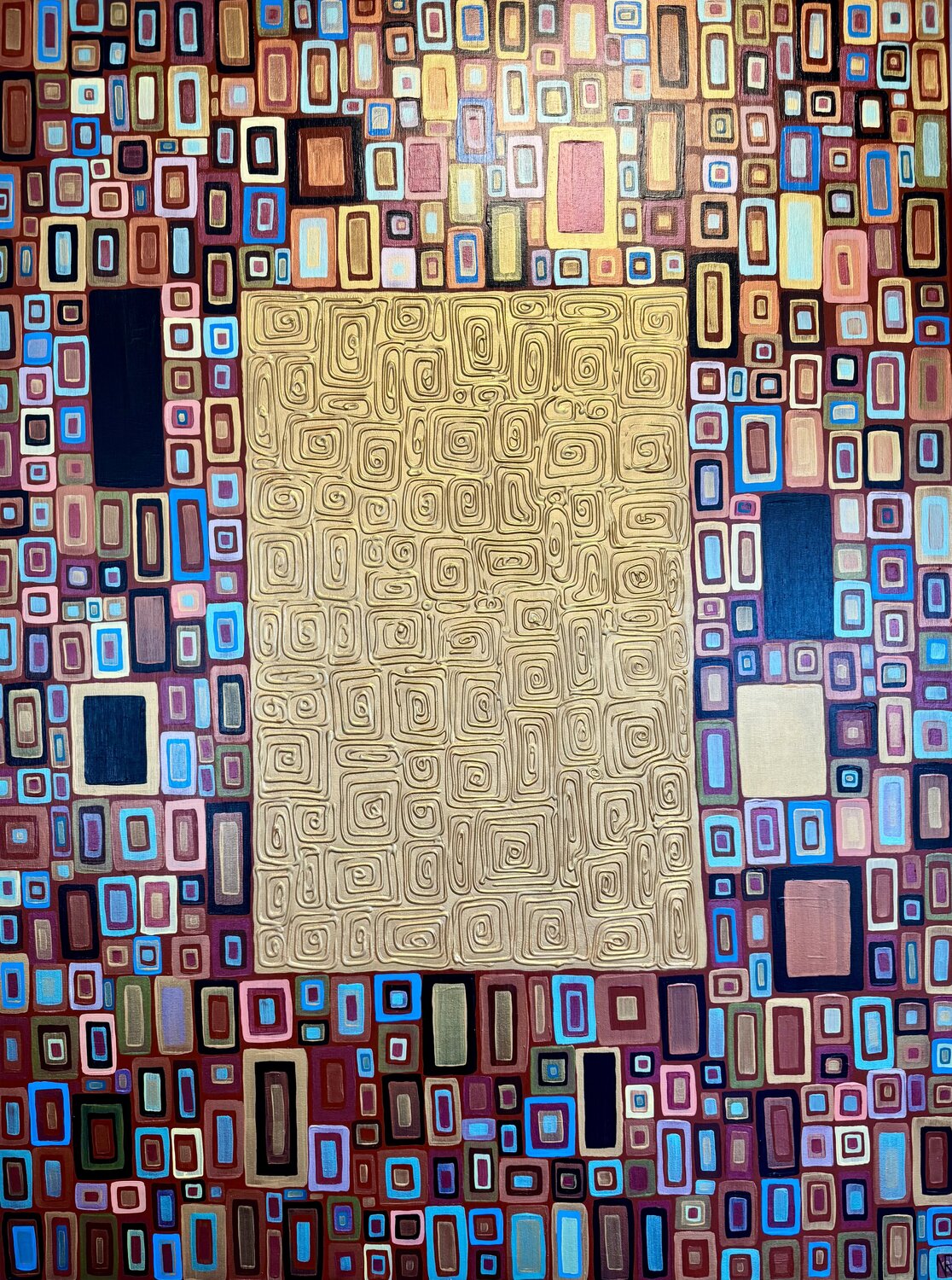 Terracotta Dreams Inspired by Gustav Klimt 100x70 Original Painting Nataliya Rozhdestvenskaya Original painting for sale