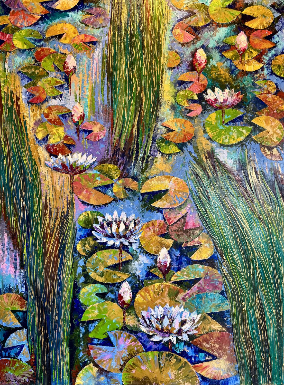 Lily Painting Original Oil Painting 120x90 Nataliya Rozhdestvenskaya Original painting for sale