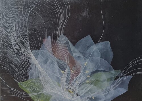 TRANSPARENT FLOWERS: A Signal Jammer. by Maira Rībena, Painting for Sale on Select
