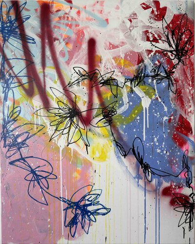 TALES OF BLOSSOMING CHAOS by Carolyn Kraft, Painting for Sale on Select