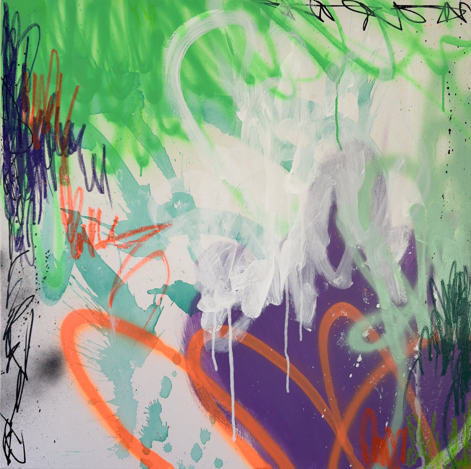 MACH LAUT, BABY (TURN THE VOLUME UP, BABY) Carolyn Kraft Original painting for sale