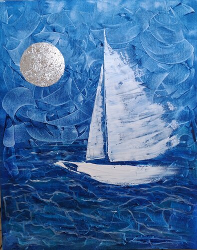 Et si la lune... by MONIQUE KAWKA, Painting for Sale on Select