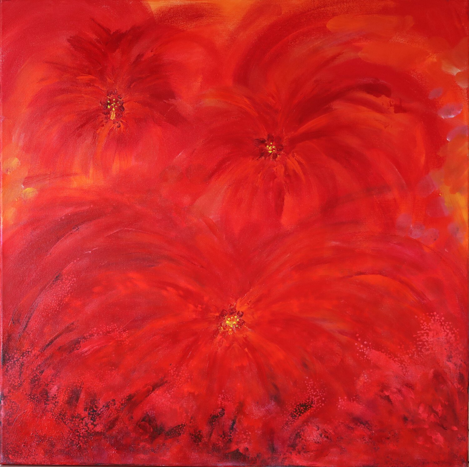 FLEURS DE BRAISE MONIQUE KAWKA Original painting for sale