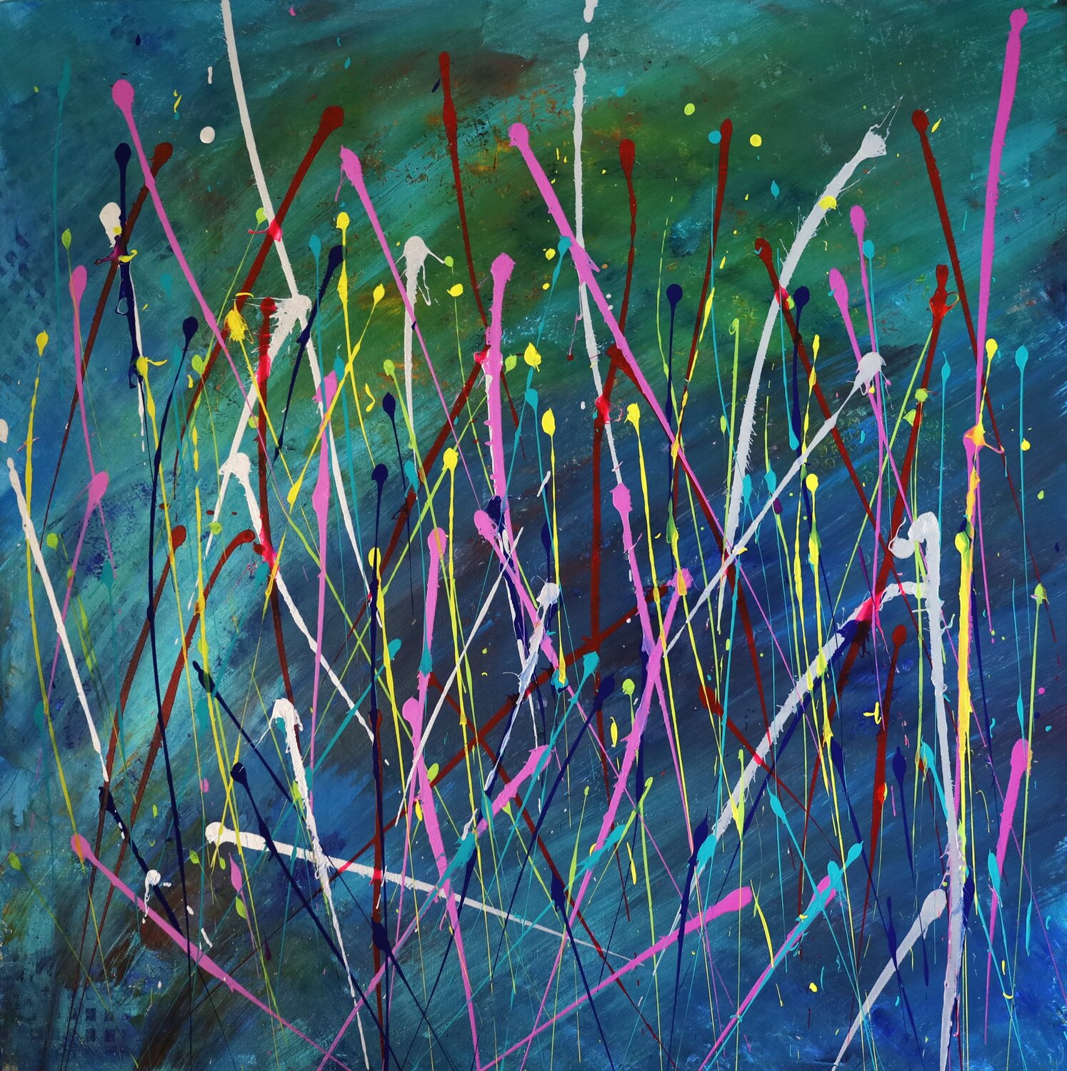 LES CONFETTIS DANSENT MONIQUE KAWKA Original painting for sale