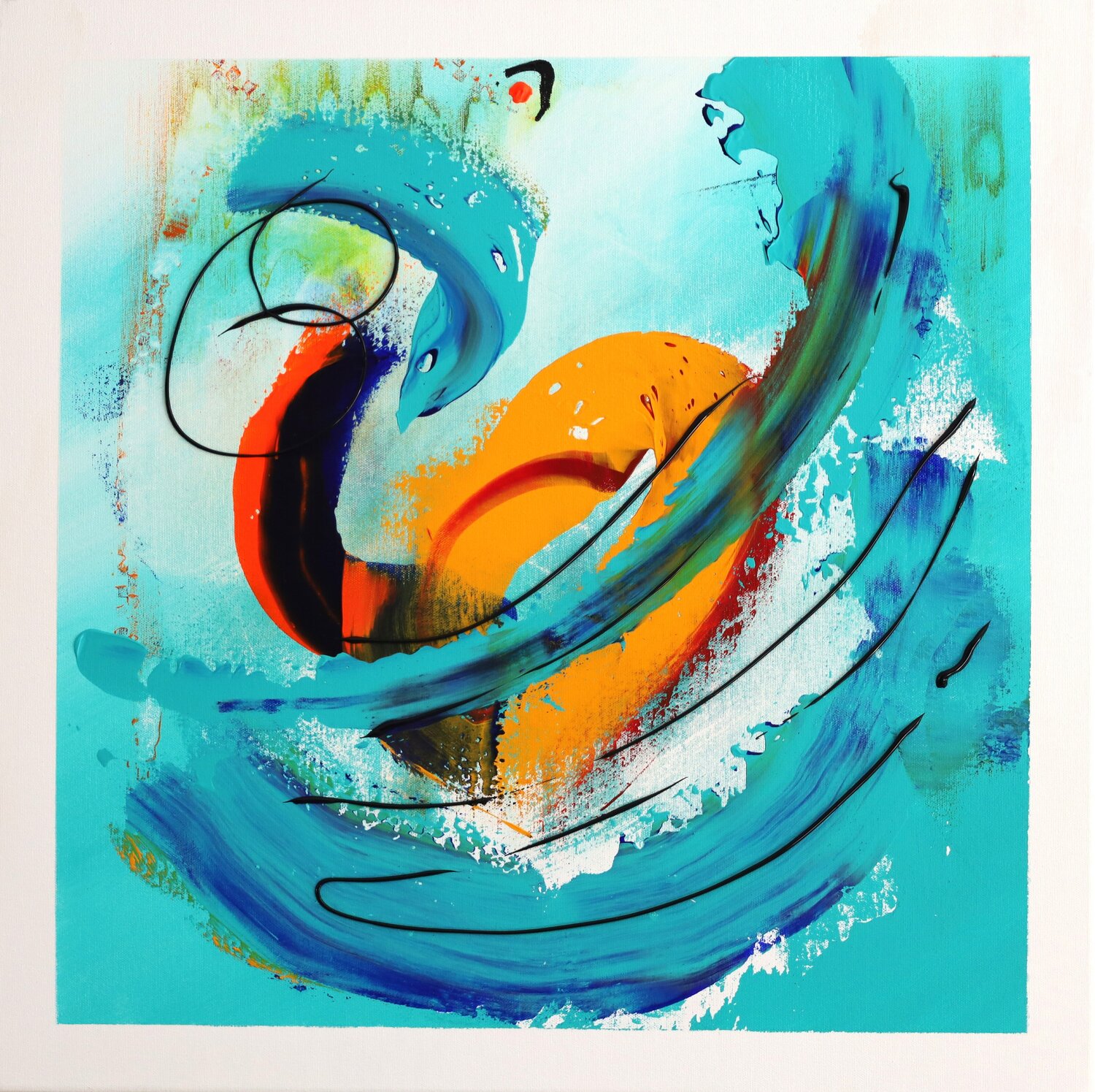 Le coq et la murène MONIQUE KAWKA Original painting for sale
