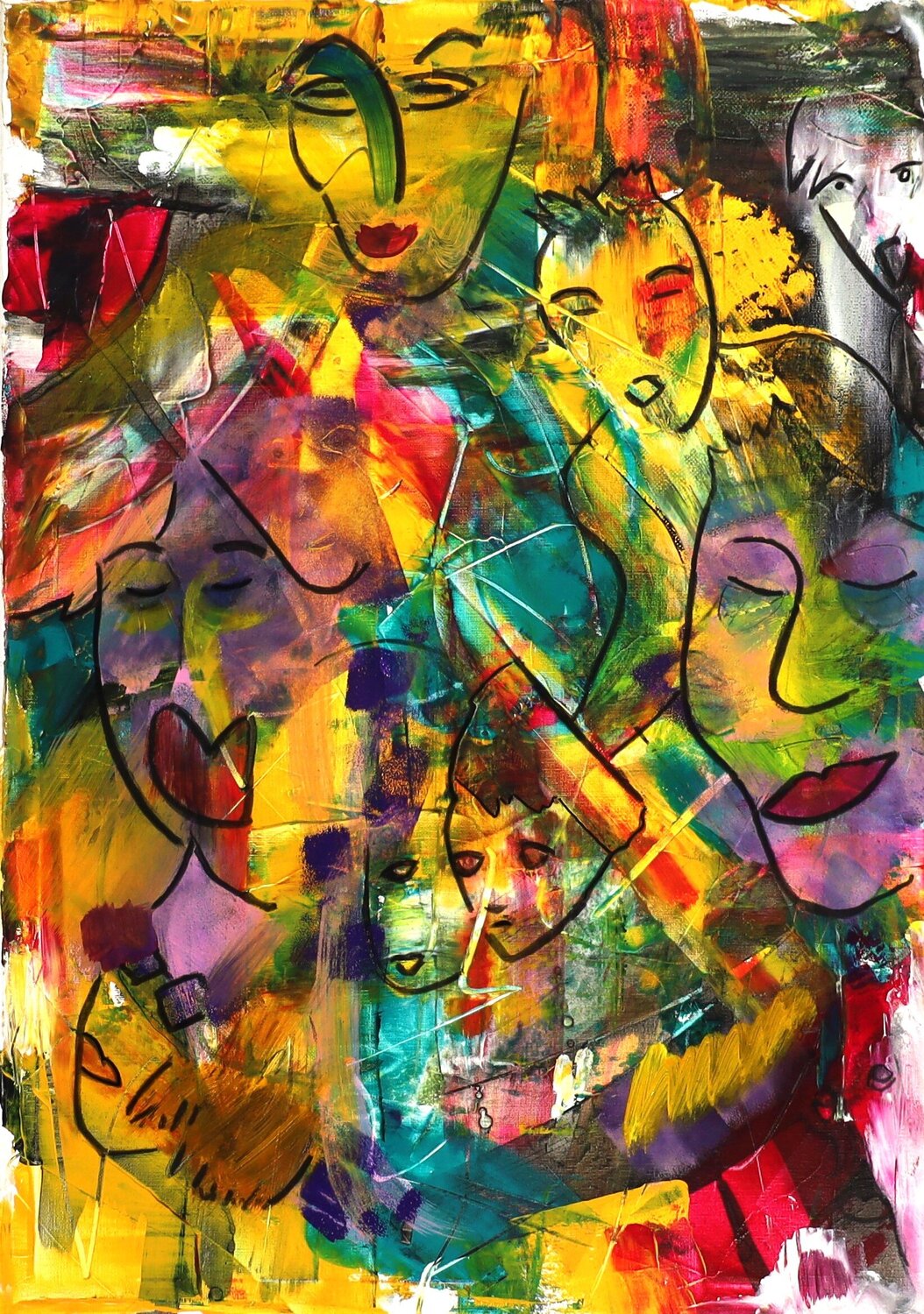 Les mots chuchotés MONIQUE KAWKA Original painting for sale
