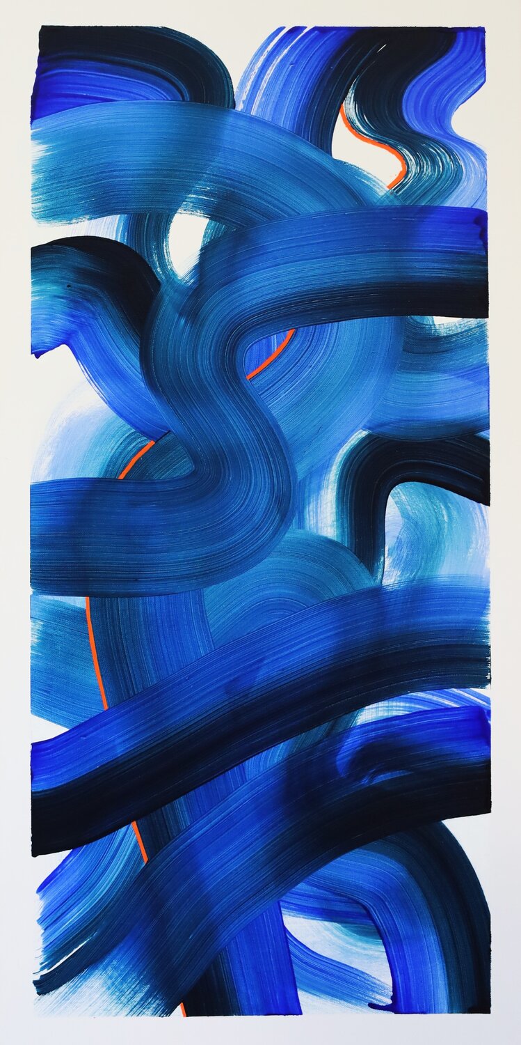 Le fil rouge des pensées MONIQUE KAWKA Original painting for sale
