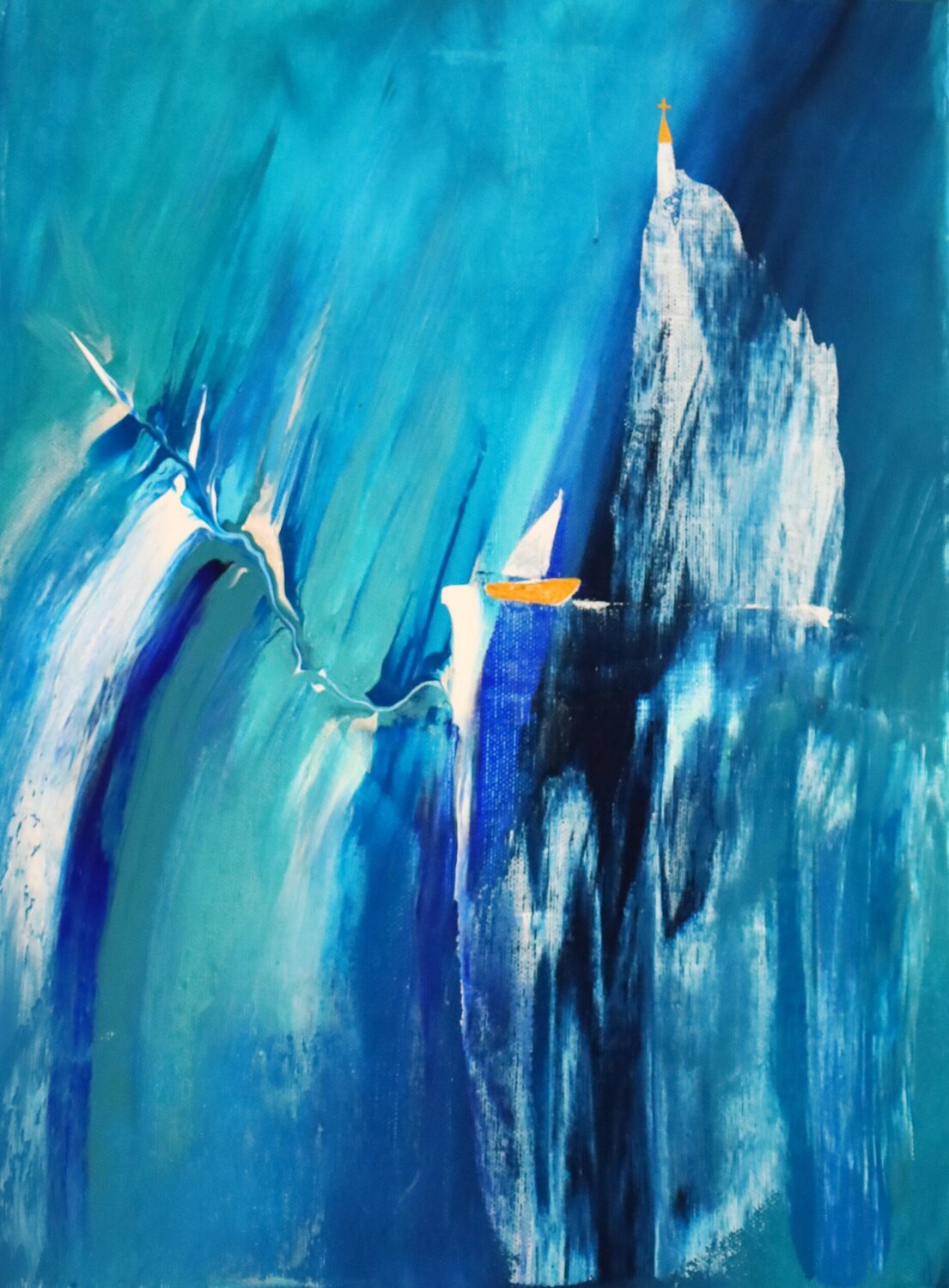 Ala recherche du temps céleste MONIQUE KAWKA Original painting for sale