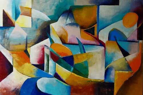 Piccola sinfonia geometrica by Roberto Broggi, Painting for Sale on Select