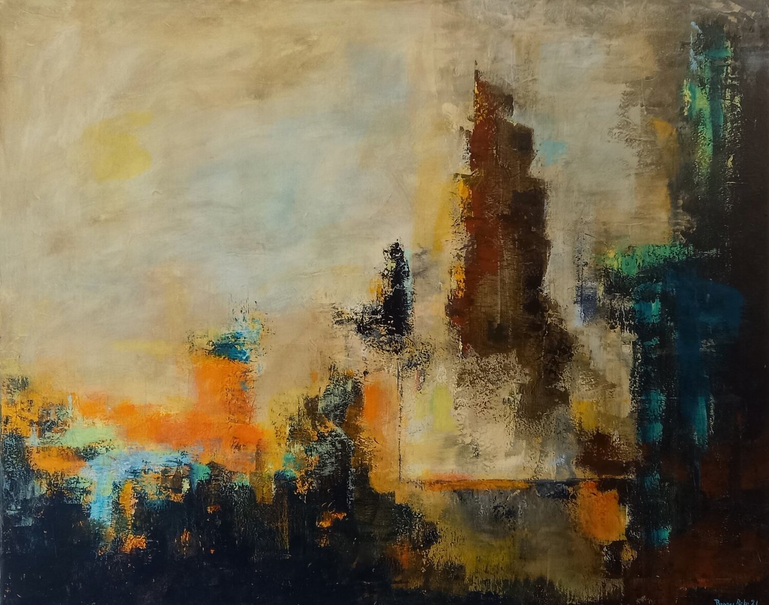 Le città invisibili n°14 Roberto Broggi Original painting for sale