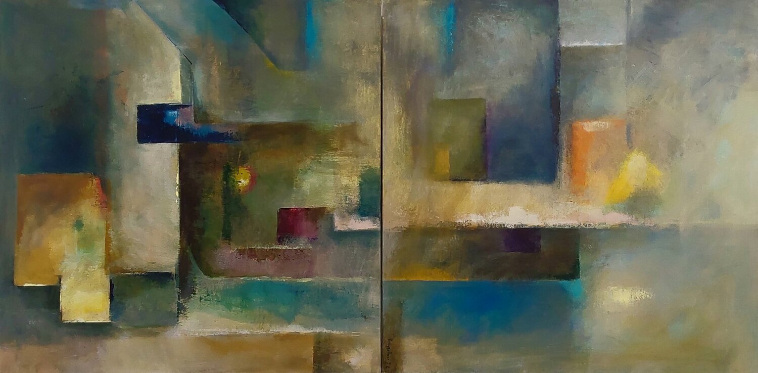 Geometria malinconica Roberto Broggi Original painting for sale