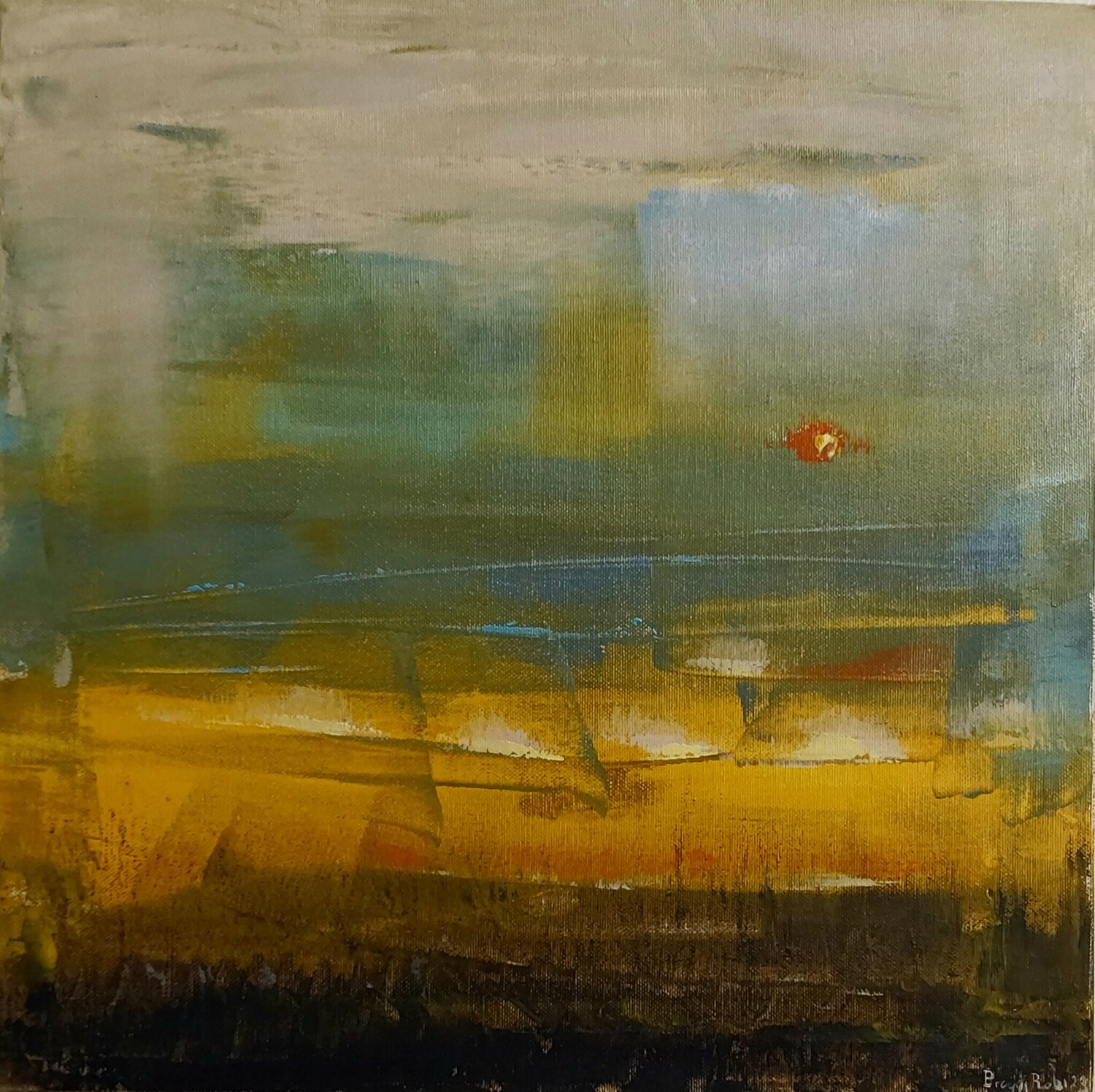 Paesaggio essenziale n° 2 Roberto Broggi Original painting for sale