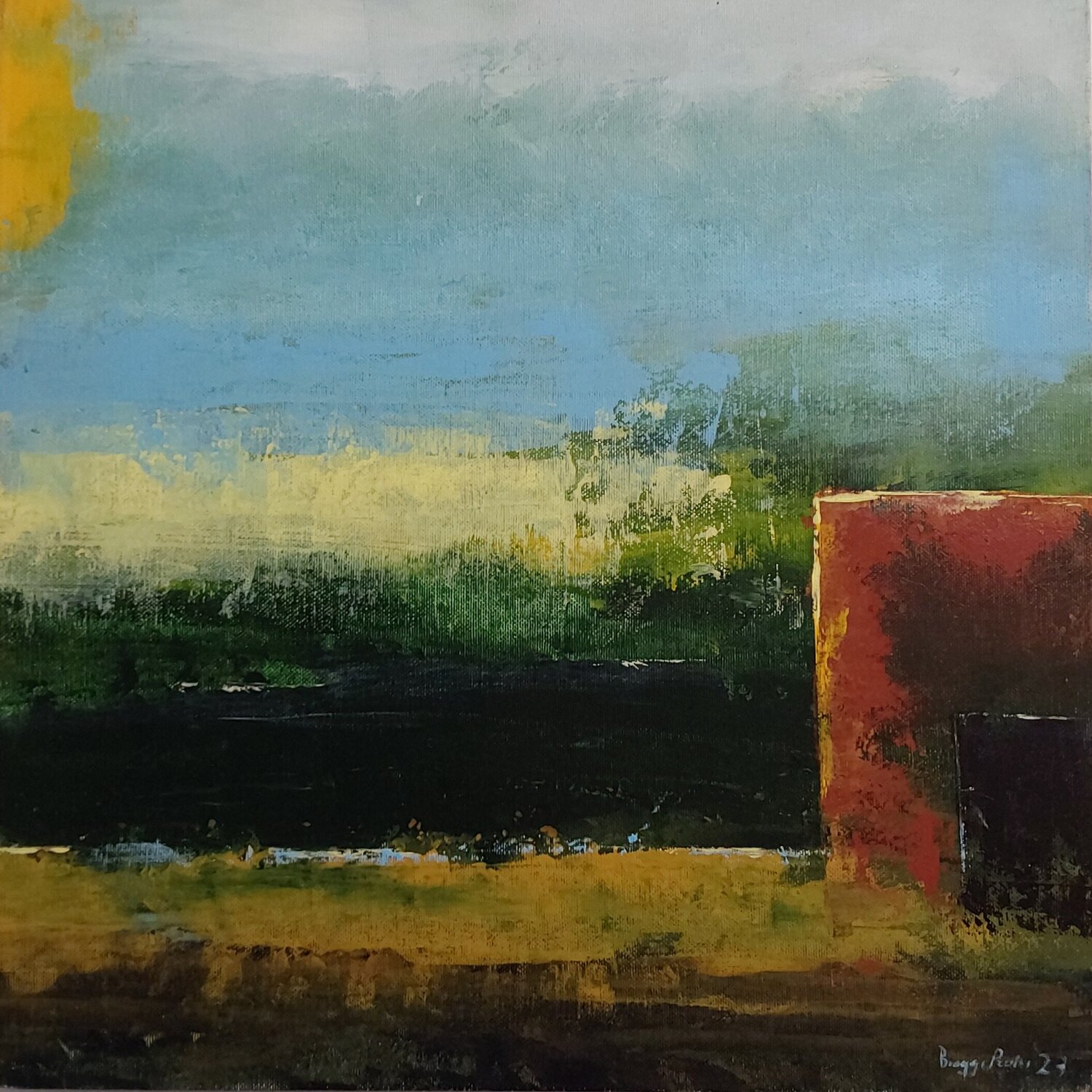Paesaggio essenziale n°6 Roberto Broggi Original painting for sale