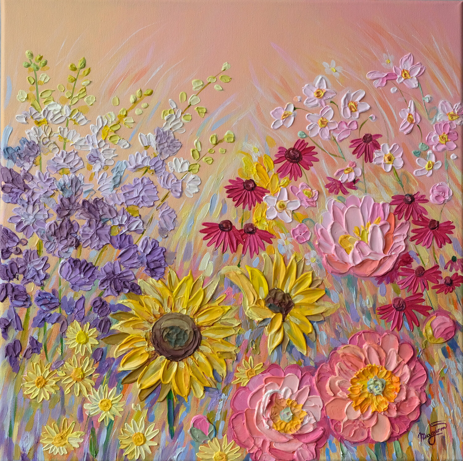 Ah! Sunflowers Jana Magdova Original painting for sale