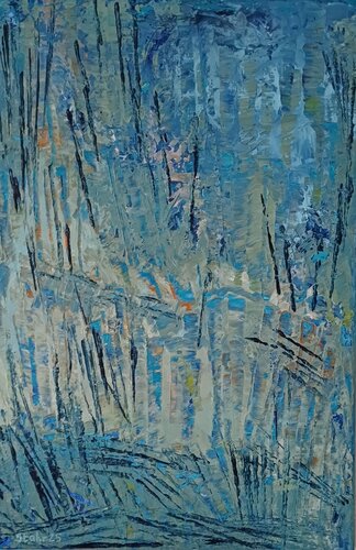 Strips of blue by Susanne Stahr, Painting for Sale on Select