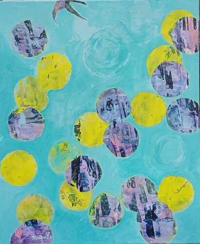 Kleine Schwalbe fliege hoch by Susanne Stahr, Painting for Sale on Select