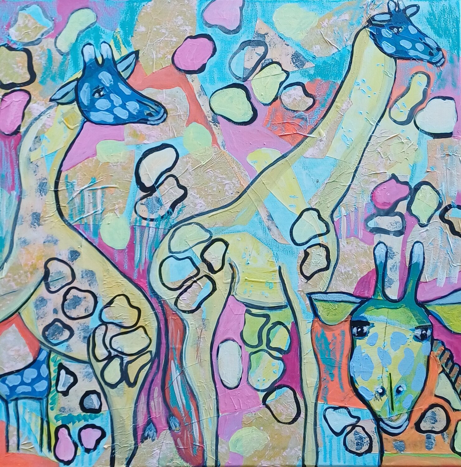 Im Giraffengehege Susanne Stahr Original painting for sale