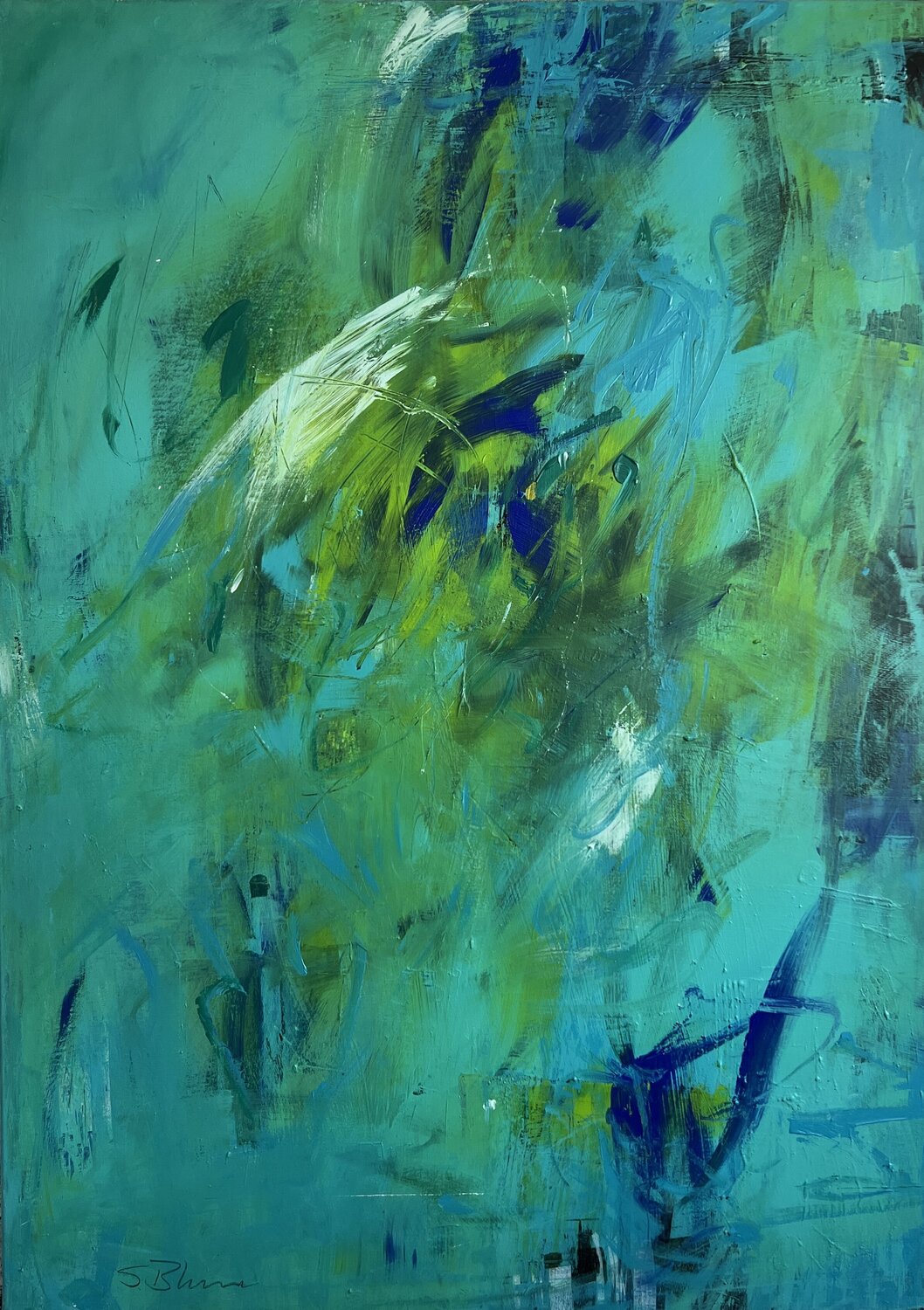 think green Susanne Blum Original painting for sale