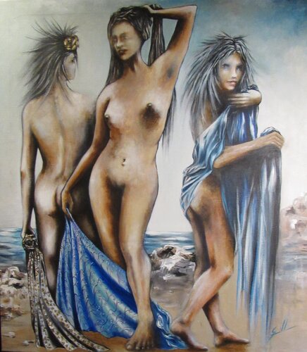 LES TROIS GRACES by Guilhem Badie, Painting for Sale on Select