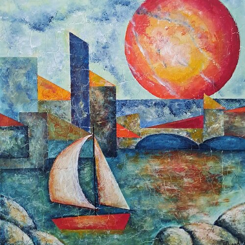 Le port by helene icard, Painting for Sale on Select