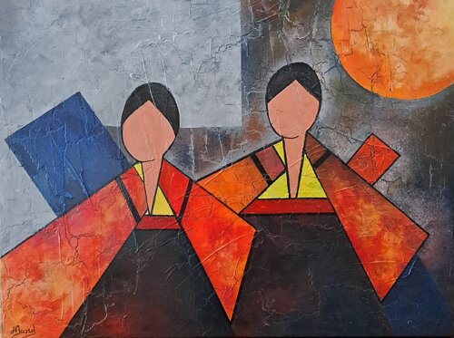 Les jumelles by helene icard, Painting for Sale on Select