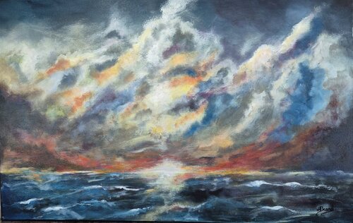 Là où brûle l'horizon by helene icard, Painting for Sale on Select