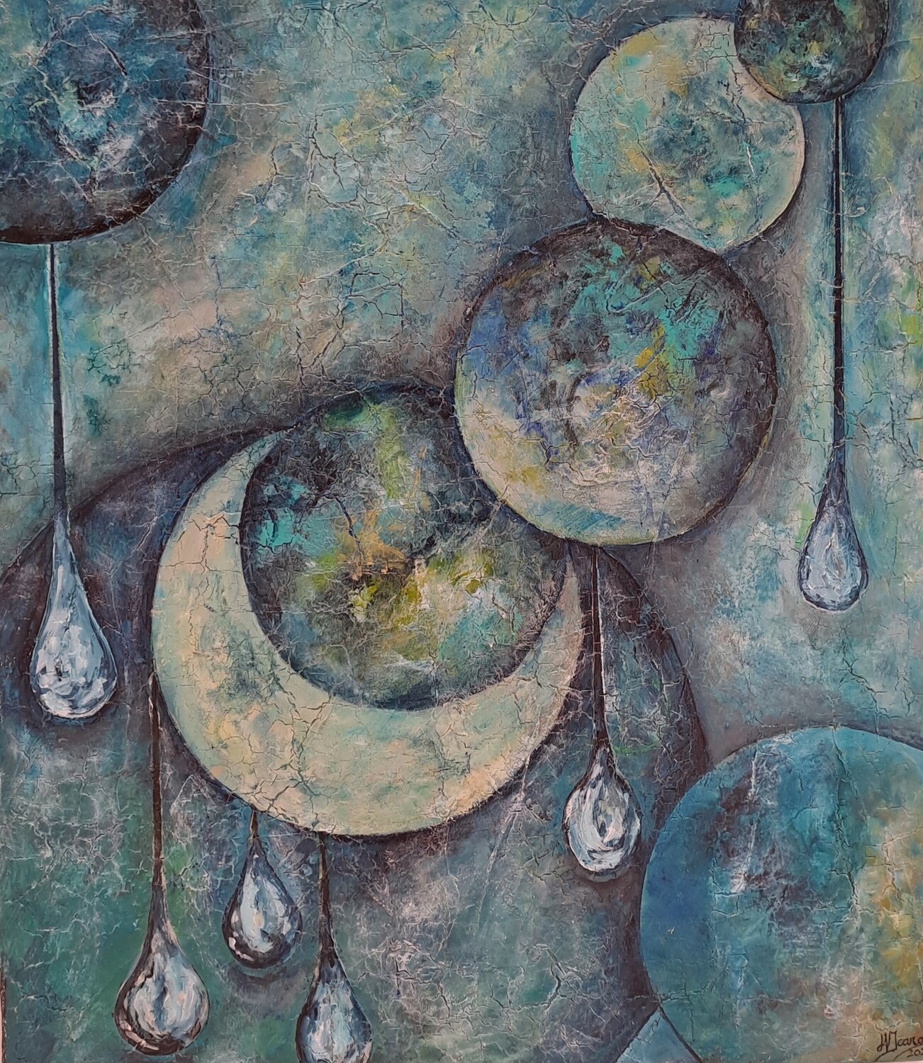 Eclipse helene icard Original painting for sale