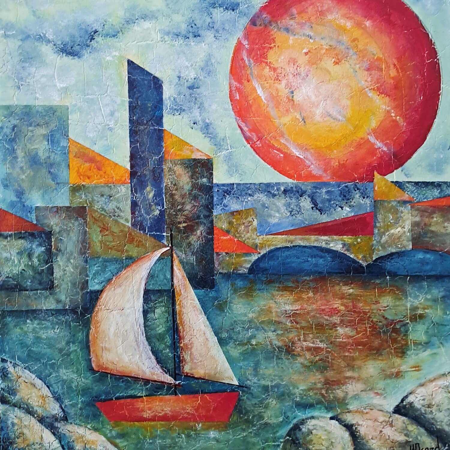 Le port helene icard Original painting for sale