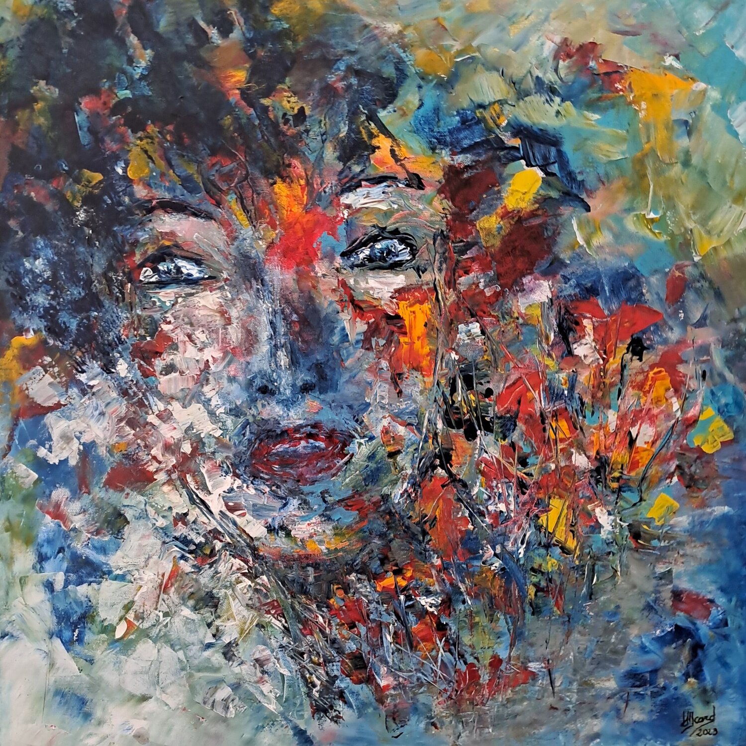 La femme fleurie helene icard Original painting for sale