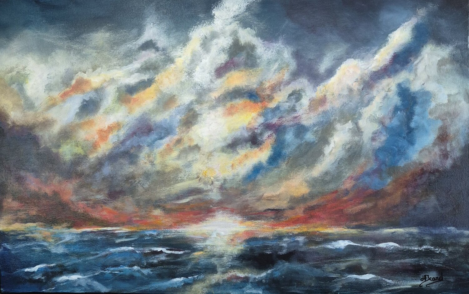 Là où brûle l'horizon helene icard Original painting for sale