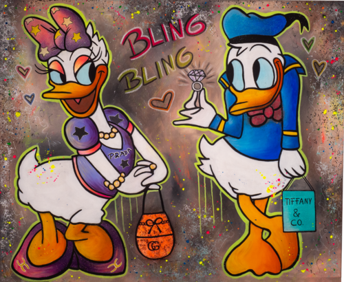 Donald&Daisy - Diamonds are the Girls best Friend by Nadine Riedl, Painting for Sale on Select