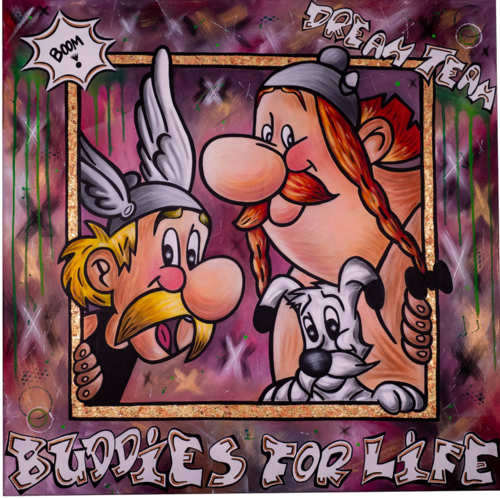 Asterix&Obelix  - Buddies for Life by Nadine Riedl, Painting for Sale on Select