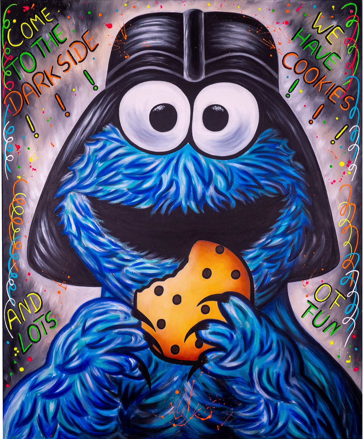 Cookiemonster - Darkside Nadine Riedl Original painting for sale