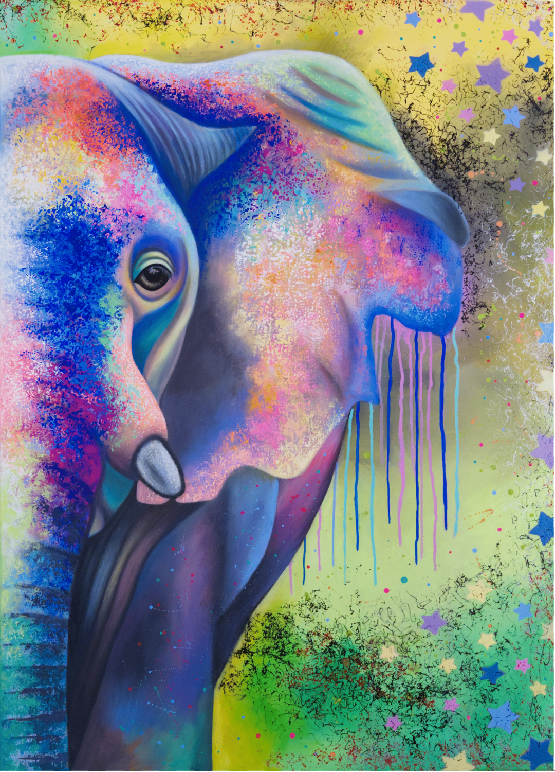 Gentle Giants Nadine Riedl Original painting for sale