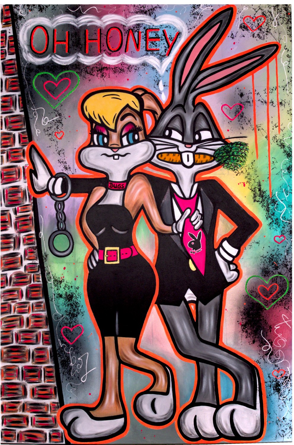 Lola&Bugs - Mad Romance Nadine Riedl Original painting for sale