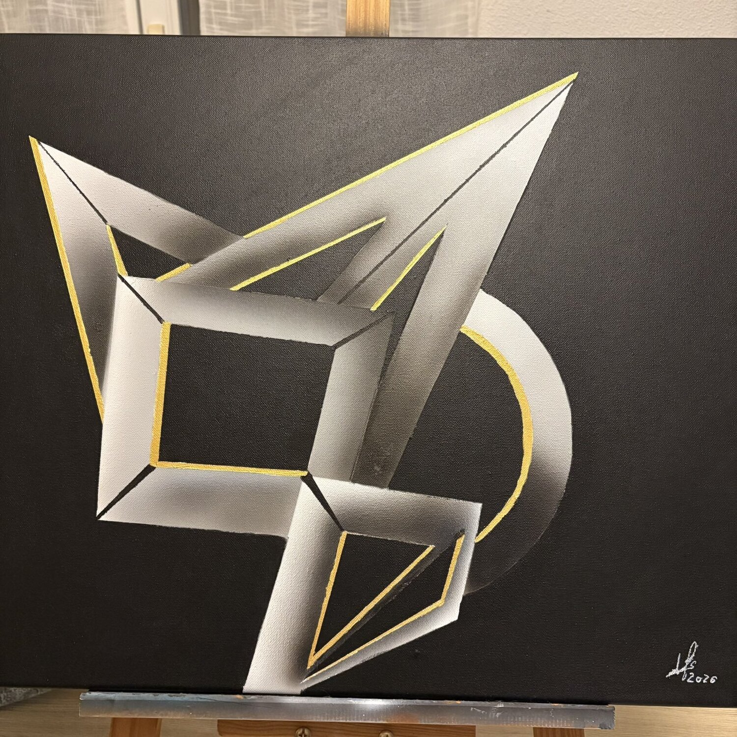 black gold #2 sebastien mirabells Original painting for sale