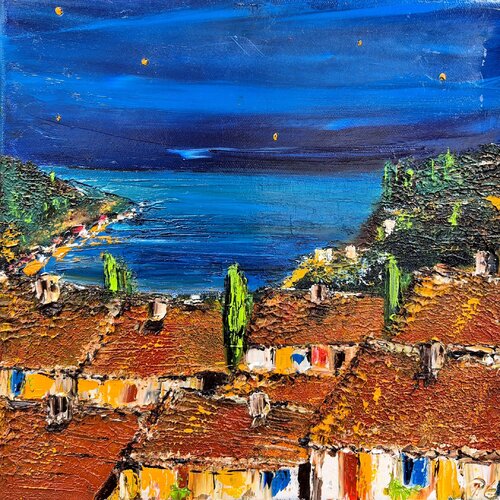 Hoch oben über Tignale by Petra Erengil, Painting for Sale on Select