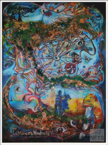„La Manca's Windmills“ by Georg Perakis "Stukart", Painting for Sale on Select