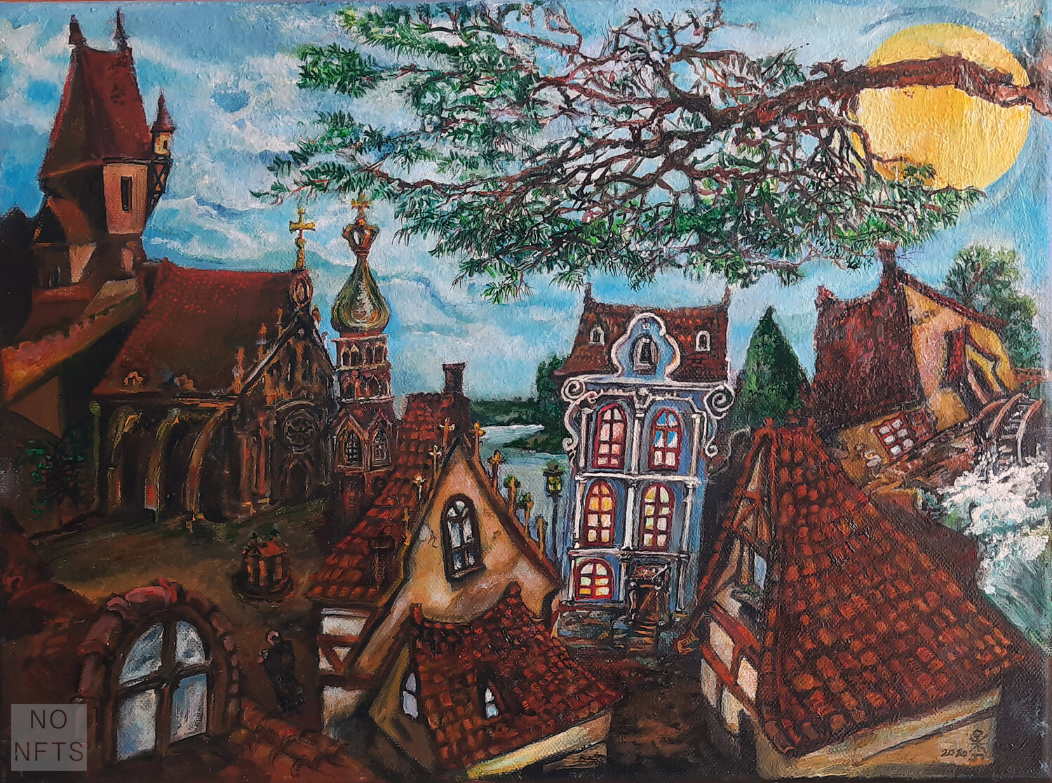 "Karfreitag" Georg Perakis "Stukart" Original painting for sale