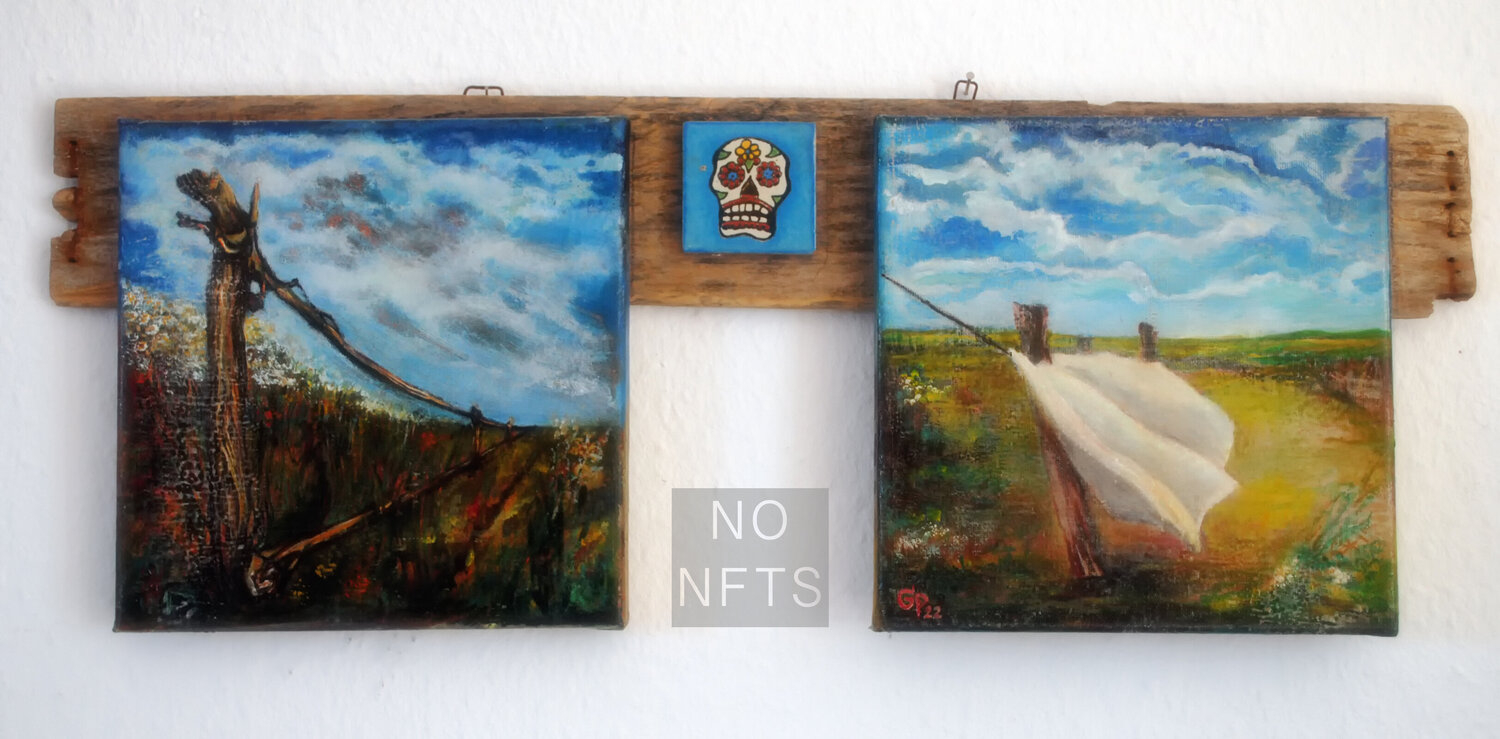 „Steppenwind der Ukraine“ Diptychon. Georg Perakis "Stukart" Original painting for sale
