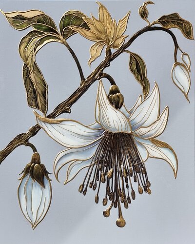 White Flowers by Alla Faber, Painting for Sale on Select