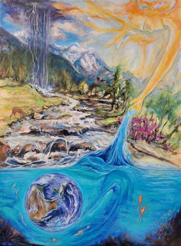 "Le cycle de l'eau" by Laurence Moretto, Painting for Sale on Select