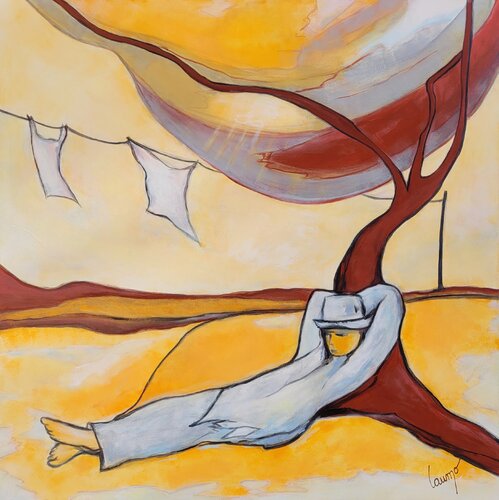"L'endormi" by Laurence Moretto, Painting for Sale on Select