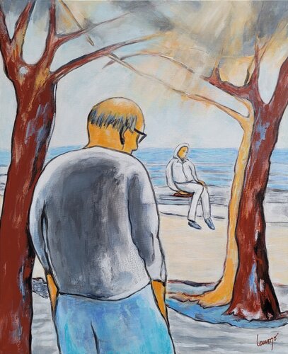 "Vue en front de mer" by Laurence Moretto, Painting for Sale on Select