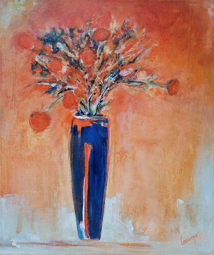 "Bouquet orangé" by Laurence Moretto, Painting for Sale on Select