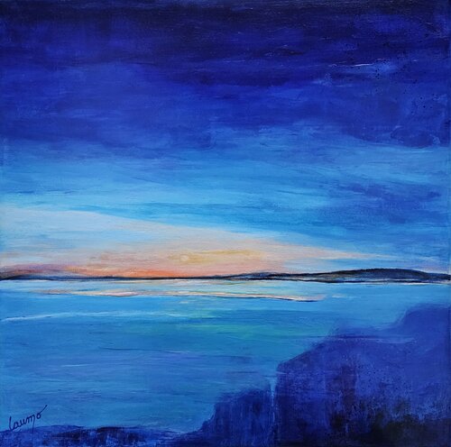 "Dernier rayon entre ciel et mer" by Laurence Moretto, Painting for Sale on Select