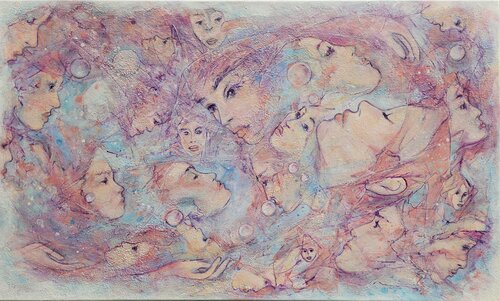 "Une femme, et mille visages" by Laurence Moretto, Painting for Sale on Select