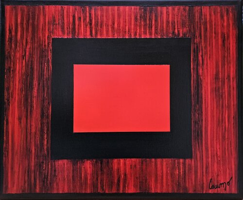 "Fenêtre dans l'abstraction (1) (horizontale, rouge et noire)" by Laurence Moretto, Painting for Sale on Select